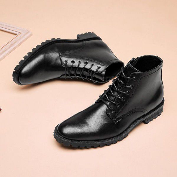 Martin boots, men's leather boots, high top Roman ...