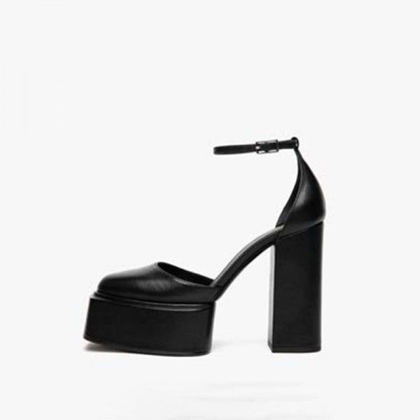 New High Heels Women's Thick Heels Waterproof Platform Super High Heels Waterproof Platform Single Shoes Women's Hollow Sandals Women 