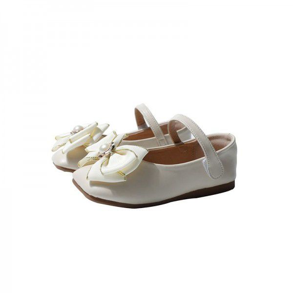 Girls' Single Shoes Princess Shoes New Baby Leather Shoes Soft Sole Grandma Shoes Children's Bean Shoes 