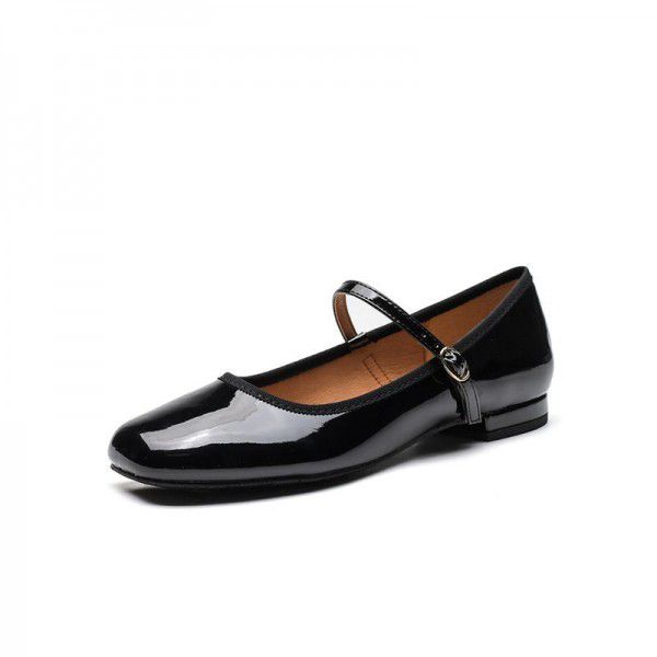 Spring New Versatile Round Head Shallow Mouth Flat Button Strap Mary Jane Ballet Soft Sole Flat Sole Single Shoe Girl 