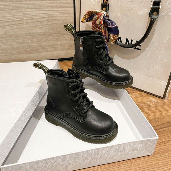 Genuine leather children's Martin boots Spring and Autumn new girls' English style short boots boys' boots baby girls' single boots 