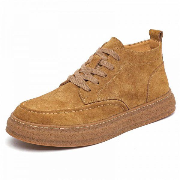 Men's Genuine Leather Fashion Shoes Thick Sole Casual Board Shoes Winter Versatile Fashion Brand Martin Short Boots 