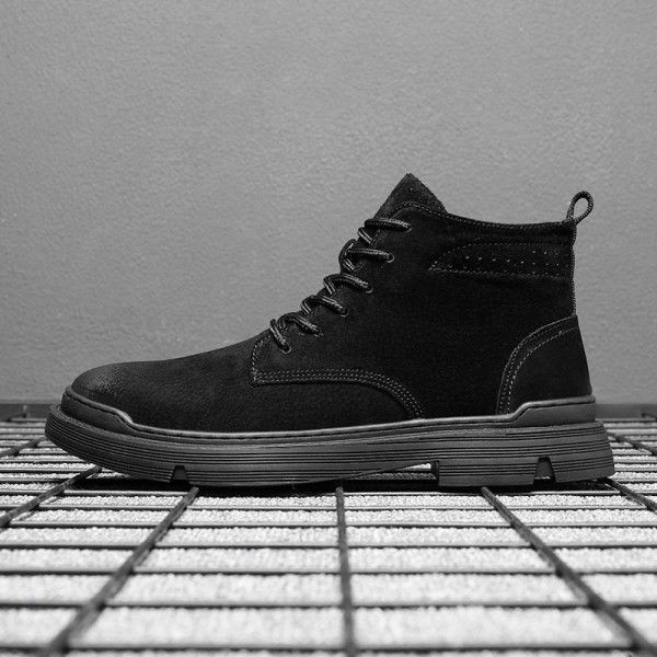 Men's Martin Boots, Men's Genuine Leather Boots, Casual Trend, High Help Work Wear Shoes, Single Boots, Spring New Men's Shoes 