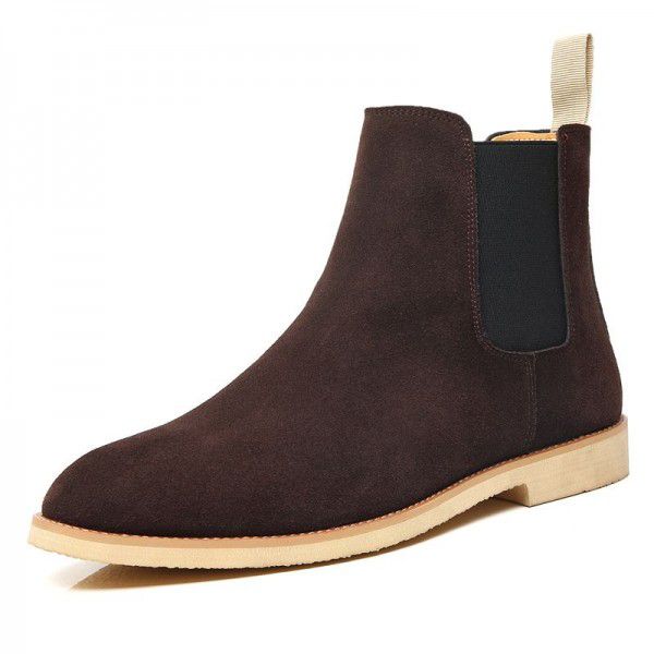 Pointed Chelsea boot Men's Martin Boots English Genuine Leather Boots Cross Border Extra Large 