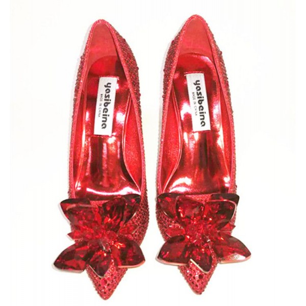 Crystal Shoes Pointed Thin Heels Sexy Shallow Mouth Women's High Heels Women's Silver Rhinestone Wedding Shoes 