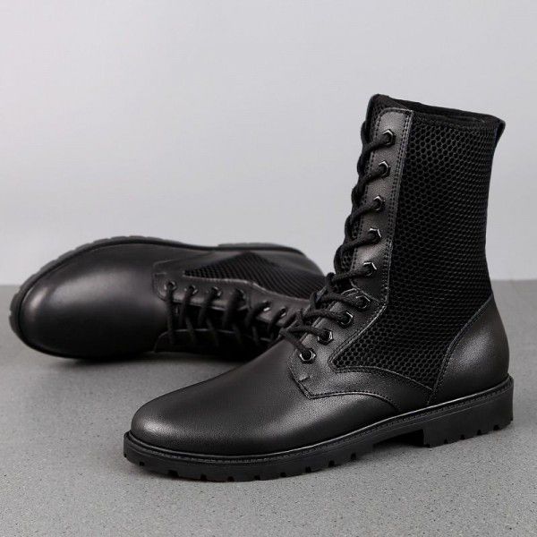 Men's Martin boots, men's British trend, men's boots, zippered mid length boots, vintage breathable leather boots, high top shoes, trendy 