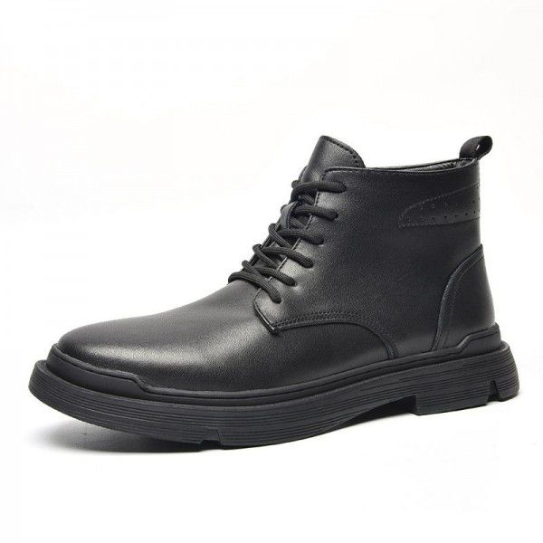 Men's Martin Boots Autumn and Winter New Breathable Medium Work Suit Military Boots British Fashion High Top Shoes and Boots Trend 