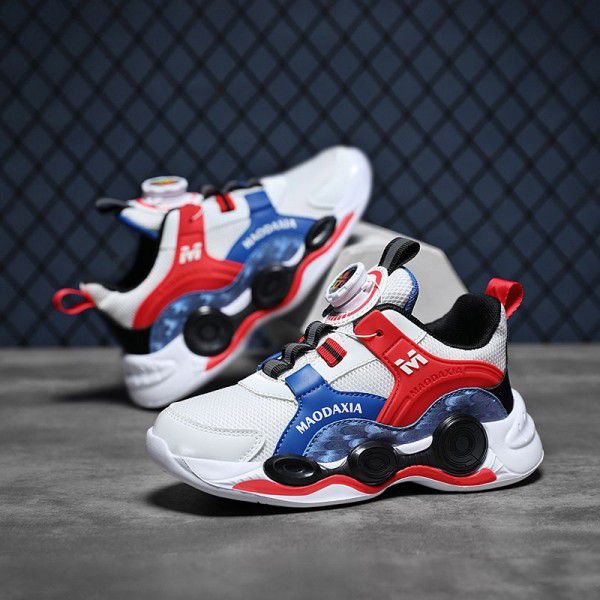 Boys' New Sports Shoes Summer Breathable Children's Mesh Single Mesh Basketball Shoe 