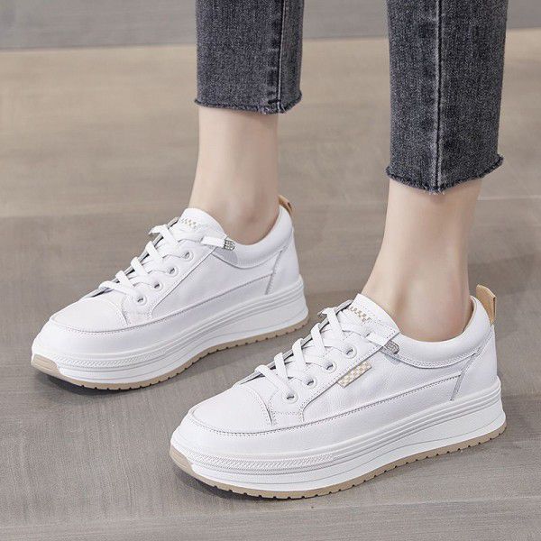 New Spring and Autumn Genuine Leather Fashion Little White Shoes Versatile Casual Board Shoes 