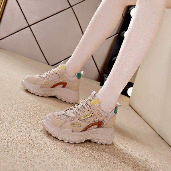 Spring New Versatile Retro Sports Shoes Thick Sole Breathable Women's Shoes 