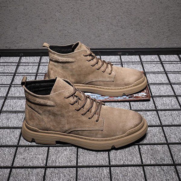 Men's Martin Boots, Men's Genuine Leather Boots, Casual Trend, High Help Work Wear Shoes, Single Boots, Spring New Men's Shoes 