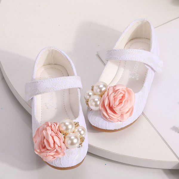 Girls' Princess Shoes Children's Leather Shoes Flower Dress Baby Shoes 
