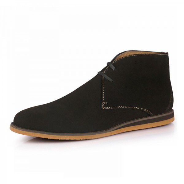 Casual high-top leather shoes British trend simple suede men's shoes 