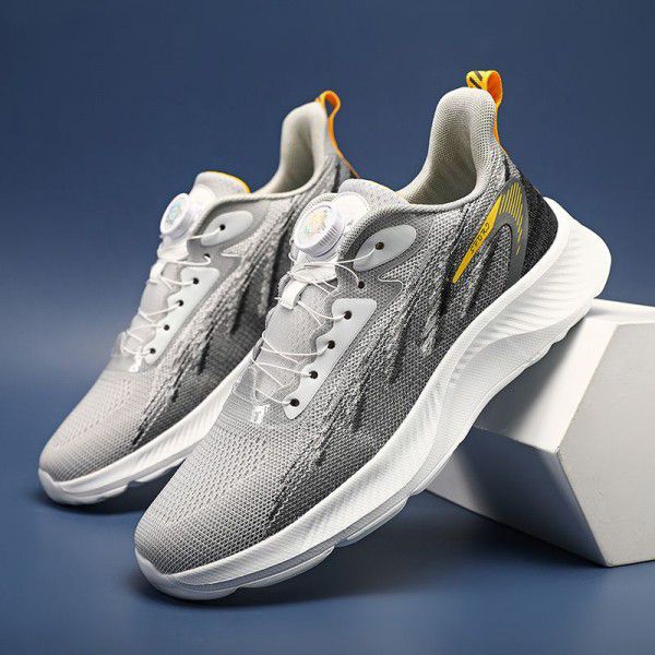 Summer New Swivel Button Sports Casual Shoes Men's Shoes Lightweight Running Shoes 