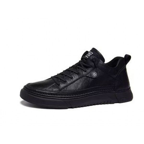 Spring New Korean Version Cowhide Shoes Men's Fash...