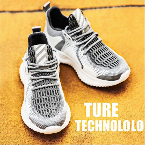 Mesh sports shoes for men, spring new soft sole lightweight running shoes for men, Korean version thick sole dad shoes for men 