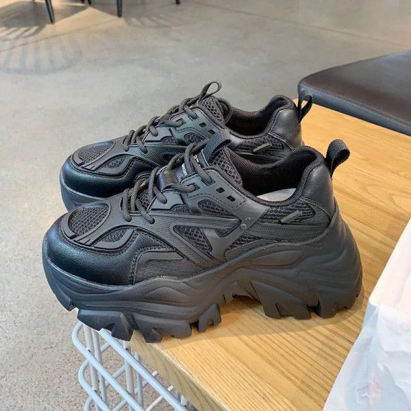 Breathable mesh spring new black versatile casual sports shoes 
