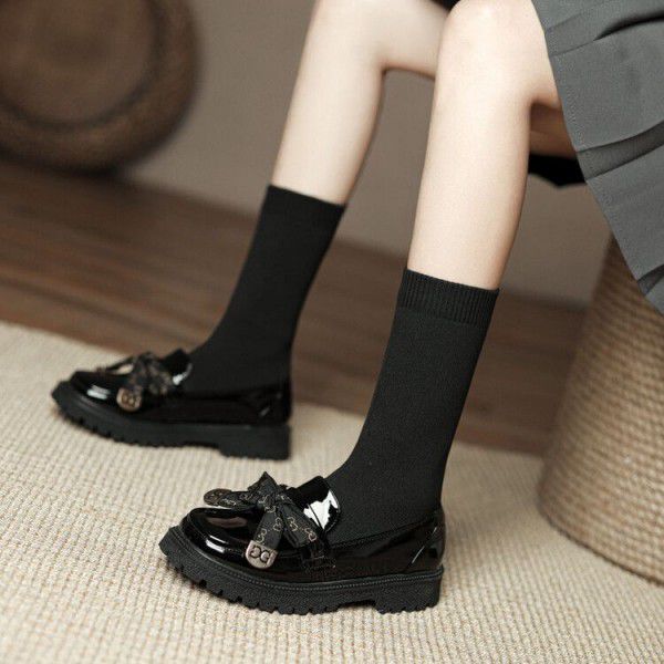 Girls' short boots, spring and autumn children's boots, big boys and little girls, princess bow elastic boots, leggings, slimming 