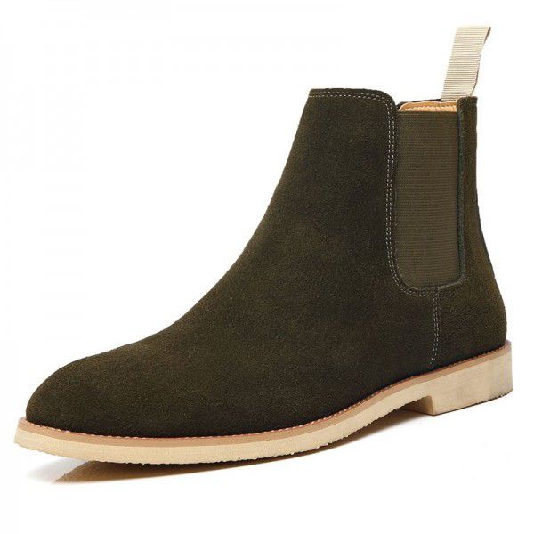 Pointed Chelsea boot Men's Martin Boots English Genuine Leather Boots Cross Border Extra Large 