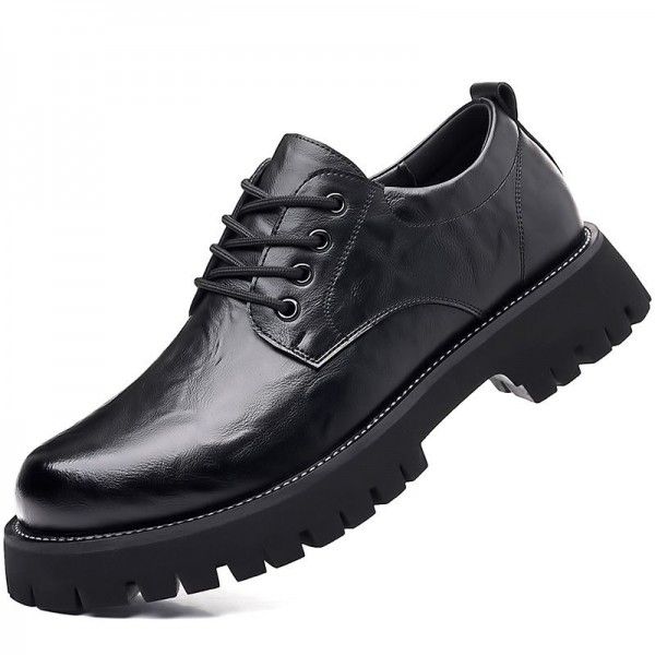New two-layer cowhide genuine leather thick soled big toe leather shoes for men with rubber soles and increased wear resistance work clothes shoes for men's shoes 