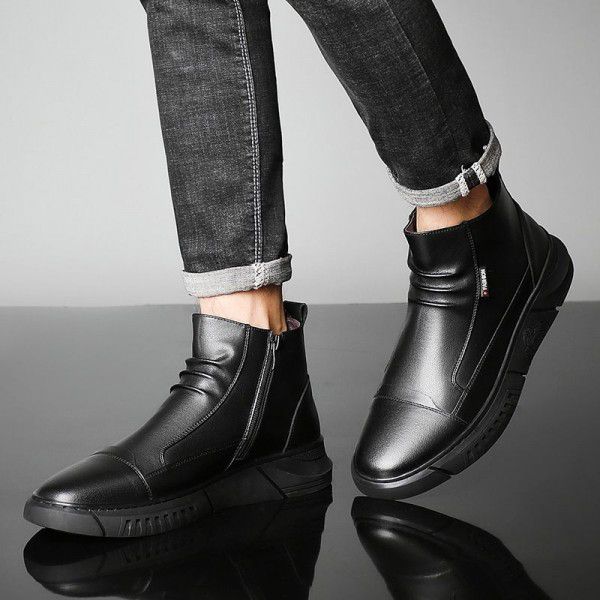 Men's Martin boots New Versatile British style high top shoes Men's winter cotton shoes Chelsea boots Men's boots 