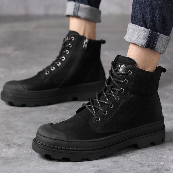 Martin boots, men's boots, winter leather boots, m...