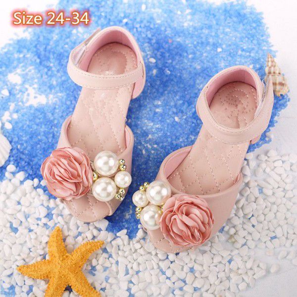 Girls' Princess Shoes Children's Leather Shoes Flower Dress Baby Shoes 