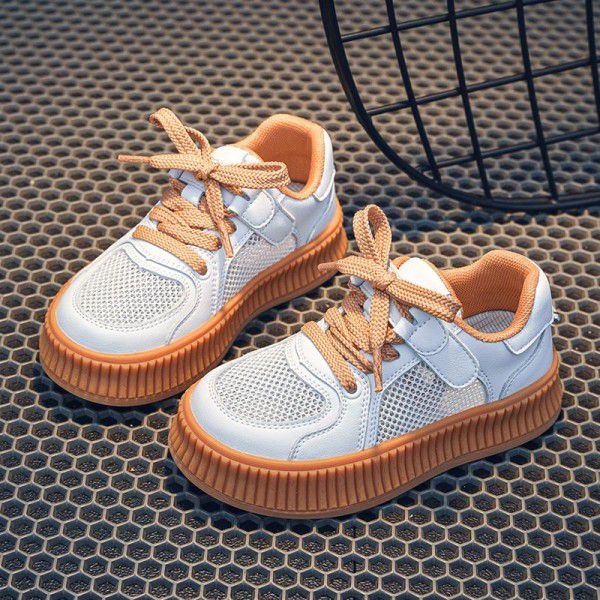 Children's Little White Shoes Spring/Summer New Children's Shoes Korean Edition Girls' Soft Sole Low Top Board Shoes Boys' Casual Shoes Mesh Shoes 