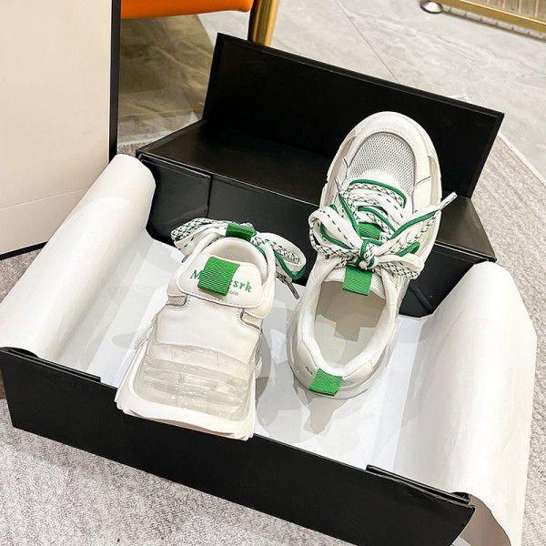 Spring and summer new style explosive street dad shoes, women's breathable women's shoes, versatile thick soles, trendy sports and casual shoes 