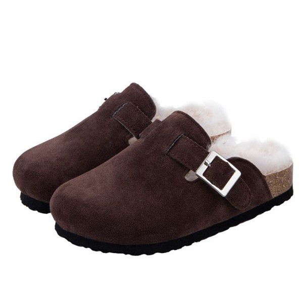 Winter New Boys and Girls' Hair Baotou Home Shoes Parent Child Shoes and Slippers 