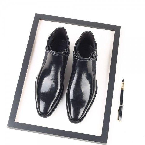 New men's large fashion trend Chelsea boot foot sets British casual leather boots pointy 