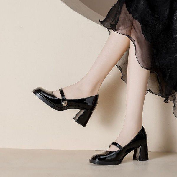 Spring and Summer New Square Head Vintage Mary Jan...