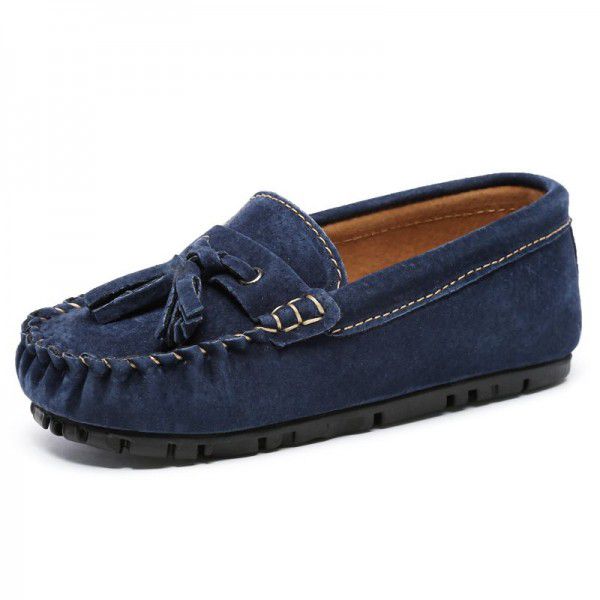 Autumn New Genuine Leather Mid size Boys' Shoes British Tassel Fashion Shoes Girls' Princess Shoes 
