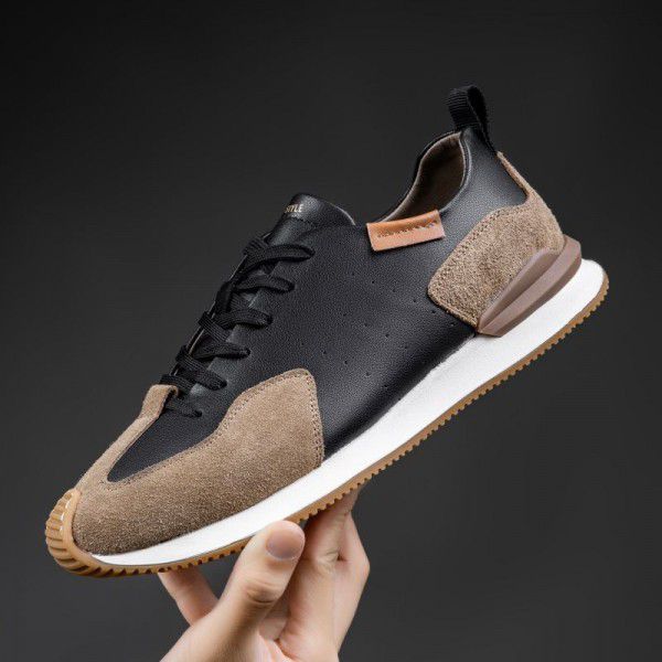 Men's shoes Breathable single shoe versatile sports casual shoes Genuine leather soft sole soft top cowhide small white shoes for men 
