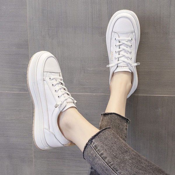 New Spring and Autumn Genuine Leather Fashion Little White Shoes Versatile Casual Board Shoes 