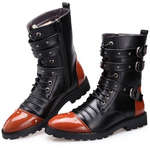 Winter Men's Martin Boots Trend British Men's Shoe...