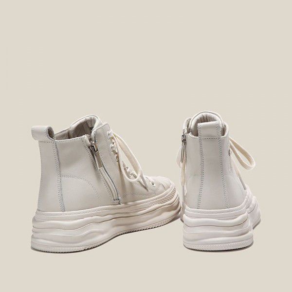 Autumn New Fashion Thick Sole New Martin Boots Women's Leather Boots Short Barrel Flower Genuine Leather Boots 