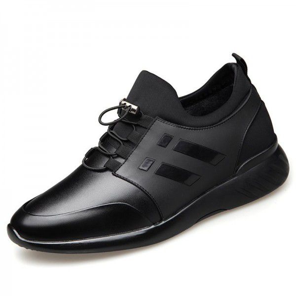 Men's shoes, spring and summer new outdoor sports and leisure shoes, Korean version with elevated height, men's single shoe leather shoes, men's 