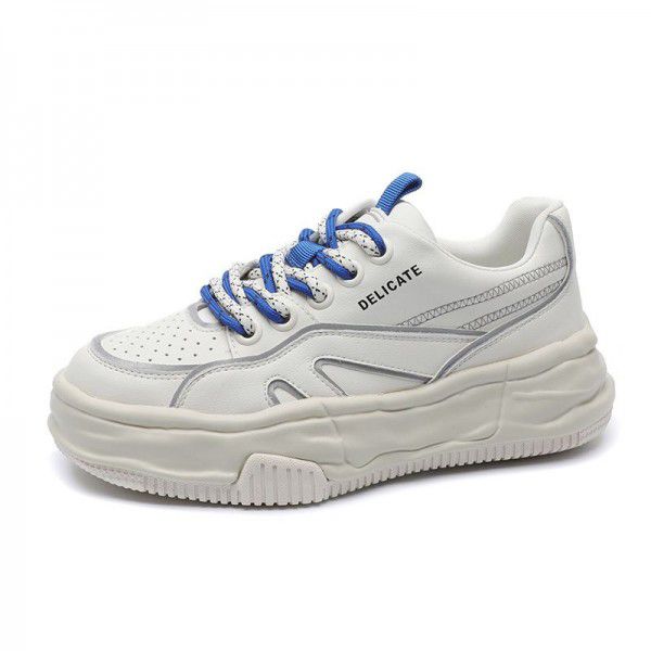 New Women's Shoes Thick Sole Versatile Matsuke Casual Popular White Board Shoes 