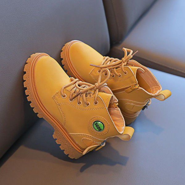 Children's Martin Boots Autumn and Winter New Girls' Fashion Trend Short Boots Boys' English Style Motorcycle Shoes 