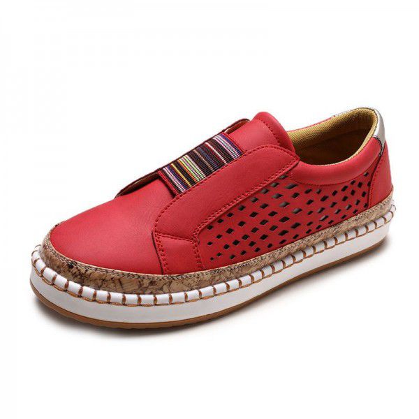 Women's shoes flat bottom color matching Slip-on shoe women's European and American thick soled casual shoes sports style single shoes women 