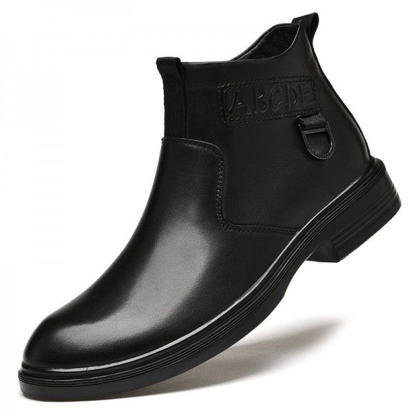Martin Boots Men's Fashion British Style Chelsea Men's Boots Mid Top Autumn Breathable Low Top Casual Leather Shoes 