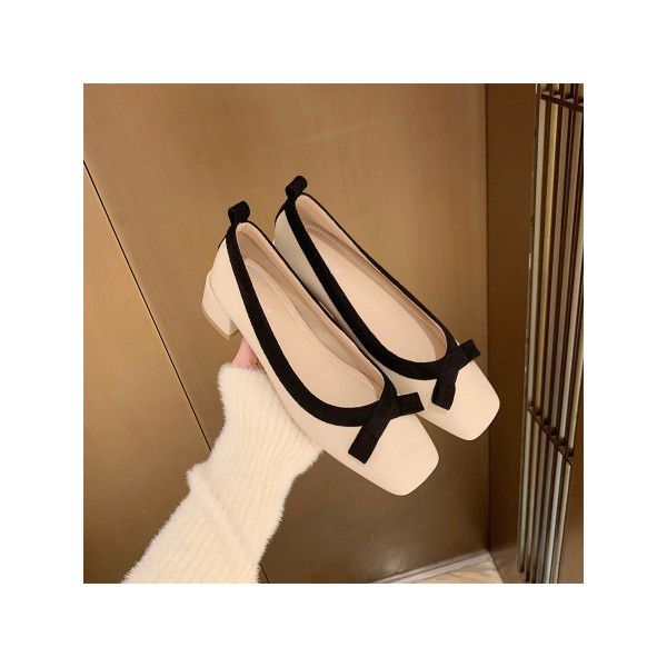 Single Shoe Women's Thick Heel Shallow Mouth Sprin...