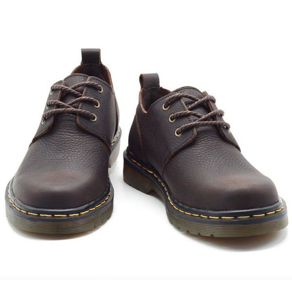 Martin boots men's top layer cowhide low top casual men's shoes leather shoes new wear-resistant work clothes shoes 