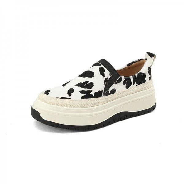 Slip-on shoe New style thick sole single shoes for women's spring Casual loafers Simple board shoes 