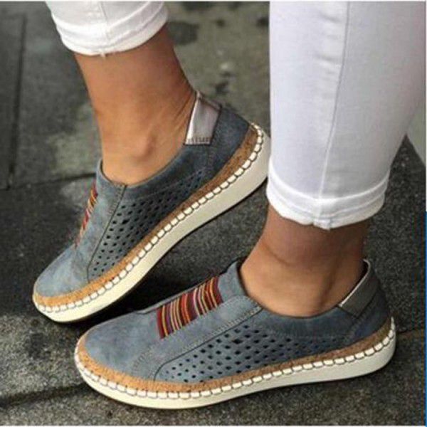 Women's shoes flat bottom color matching Slip-on shoe women's European and American thick soled casual shoes sports style single shoes women 