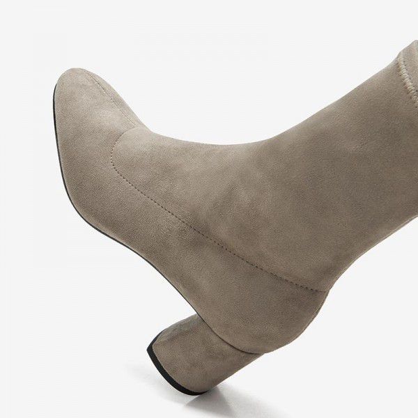 Short Boots New Short Boots Women's Autumn Winter Thick Heel Thick Sole Thin Short Medium Chelsea Boots 