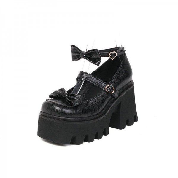 Thick soles, thick heels, college leather shoes, Japanese uniform shoes, female 