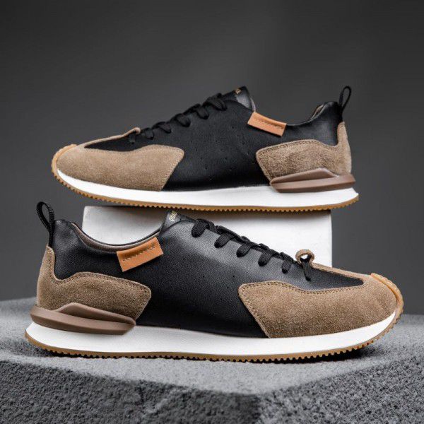 Men's shoes Breathable single shoe versatile sports casual shoes Genuine leather soft sole soft top cowhide small white shoes for men 