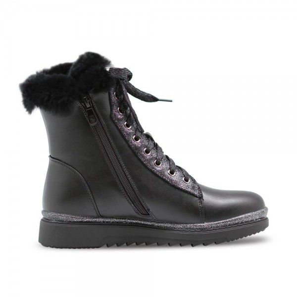 Martin Boots Women's Winter Fashion Low Heel Handsome Lace up Mid length Boots Children's Shoes Genuine Leather Flat Bottom Short Boots 